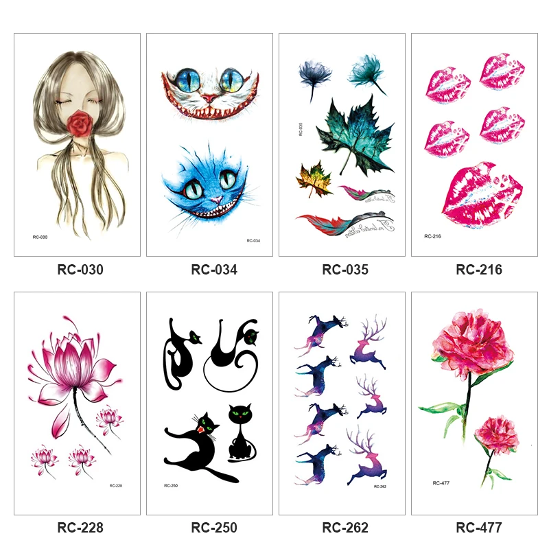 

1pc Durable 3d Various Pattern Waterproof Temporary Tattoos Flash Stickers Body Art For women Transferable Fake Tattoo