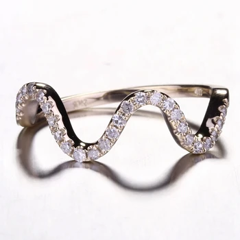 

HELON Solid 10K Yellow Gold 100% Genuine Natural Diamonds Ring For Women Engagement Wedding Ring Half Eternity Classic Jewelry