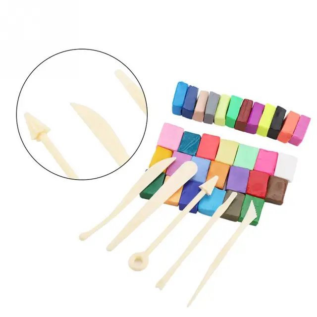 32 Colors Polymer Clay Tool Set Puzzle Modeling Clay with 5 Sculpting
