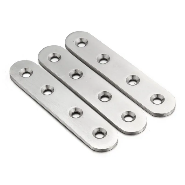 50pcs 80 100mm 180 degree angle steel straight connector stainless sheet metal parts