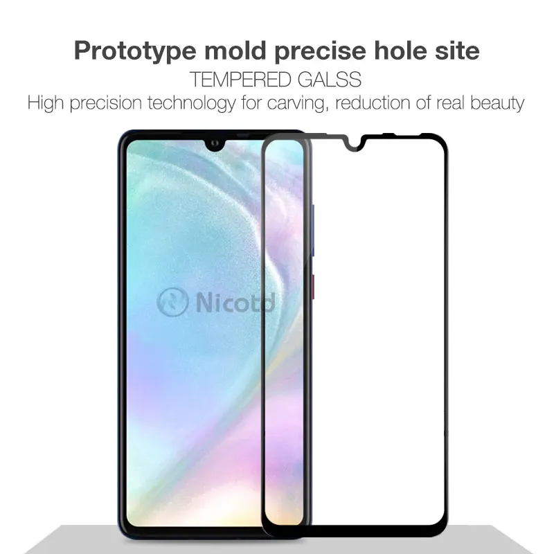 Nicotd Full Cover Screen Protector for Huawei p30lite P30 Tempered Glass sfor huawei p30 lite 9H Glass Tempered Protective Film (3)