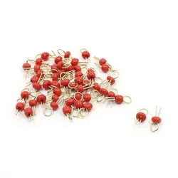 

50 x Red Ceramic Bead Gold Plated Copper Solder Probe PCB Test Pin