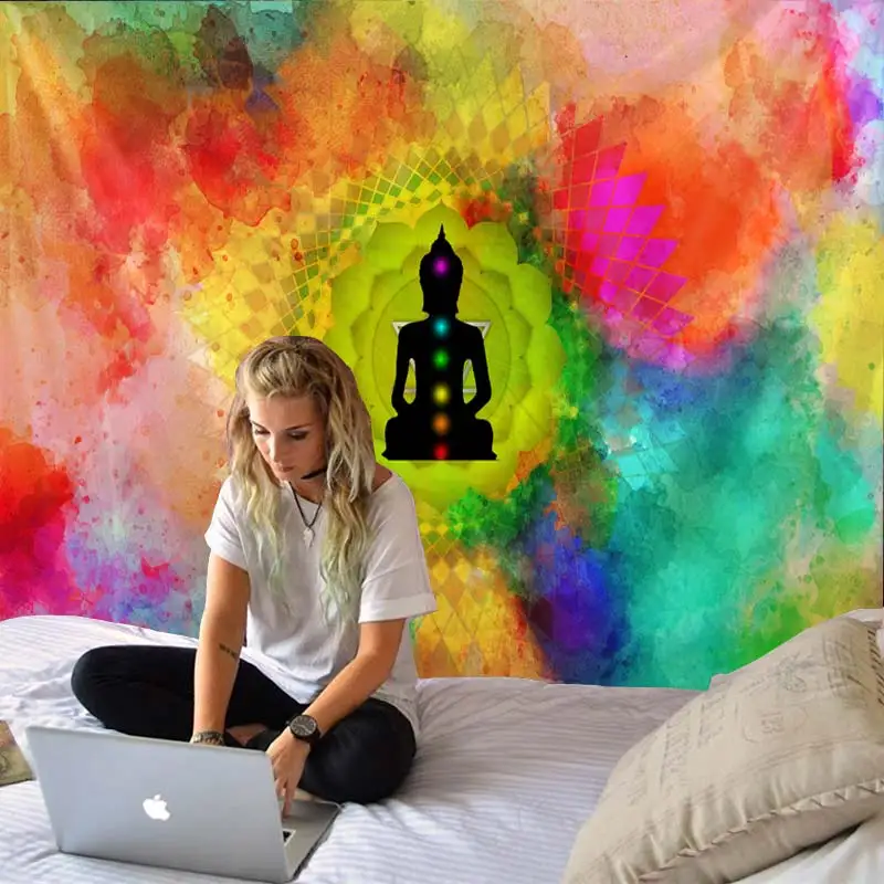 Watercolor Starry Sky Decor Psychedelic Tapestry Wall Hanging Indian Mandala Tapestry Hippie Chakra Tapestries Boho Wall Cloth Watercolor Starry Sky Decor Psychedelic Tapestry Wall Hanging Indian Mandala Tapestry Hippie Chakra Tapestries Boho Wall Cloth