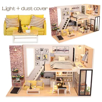 

Diy Doll House Wooden Doll Houses Miniature Dollhouse Furniture Kit Toys for Children Girls Christmas Gift M038