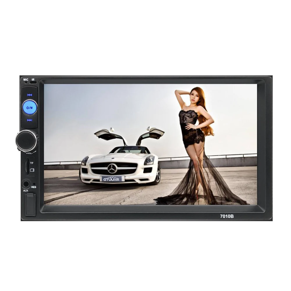 

7" HD 2 Din Touch Screen Car MP5 Player Bluetooth Stereo FM Radio USB/TF AUX In Phone Mirror Link No GPS Support rear camera