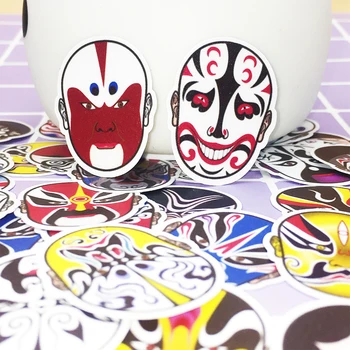 

20 / 40pcs Funny Cartoon Peking Opera Mask Multicolor Art Sticker Notebook Skateboard Set Bike Helmet DIY Waterproof Sticker