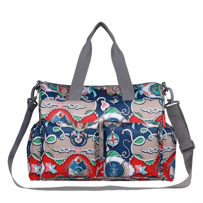Лидер продаж элегантный печати мама мешок городской серии Мода многофункциональные детские пеленки мешок изменение сумка Водонепроницаемый подгузник сумка - Цвет: Cyan