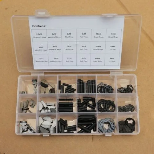 180 шт 18 видов набор деревянных ключей оснастка кольцо рулон Pin E-Clip Ассортимент Комплект