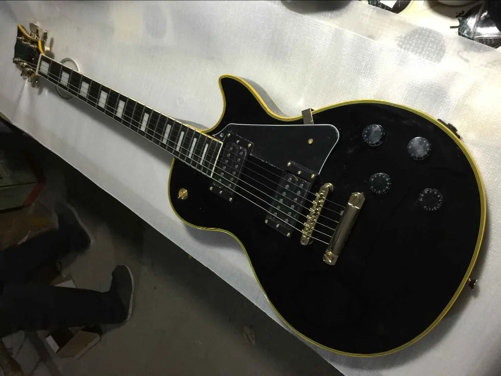 

free shipping Top Quality New E S P deluxe ECLIPSE black color Ebony fingerboard electric guitar 1117