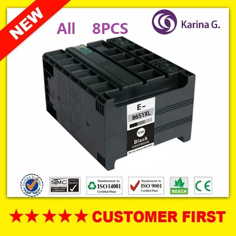 

8PCS Compatible ink cartridge for Epson T8651xl T8651 suit for Epson WorkForce Pro WF-M5190DW/WF-M5190DW BAM/WF-M5690DWF