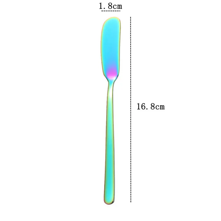304 Нержавеющая сталь нож для масла и сыра десертное варенье разбрасыватель удобрений крем золотистый и черный цвета розового золота Ножи западные столовые приборы Завтрак Инструмент - Цвет: colorful