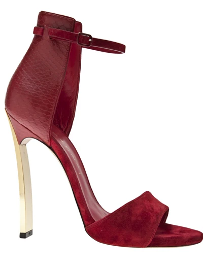 

sandals ladies sexy Snake shoes 2018 summer suede leather 10 CM women high heel sandals ankle strap metal stiletto heels pumps