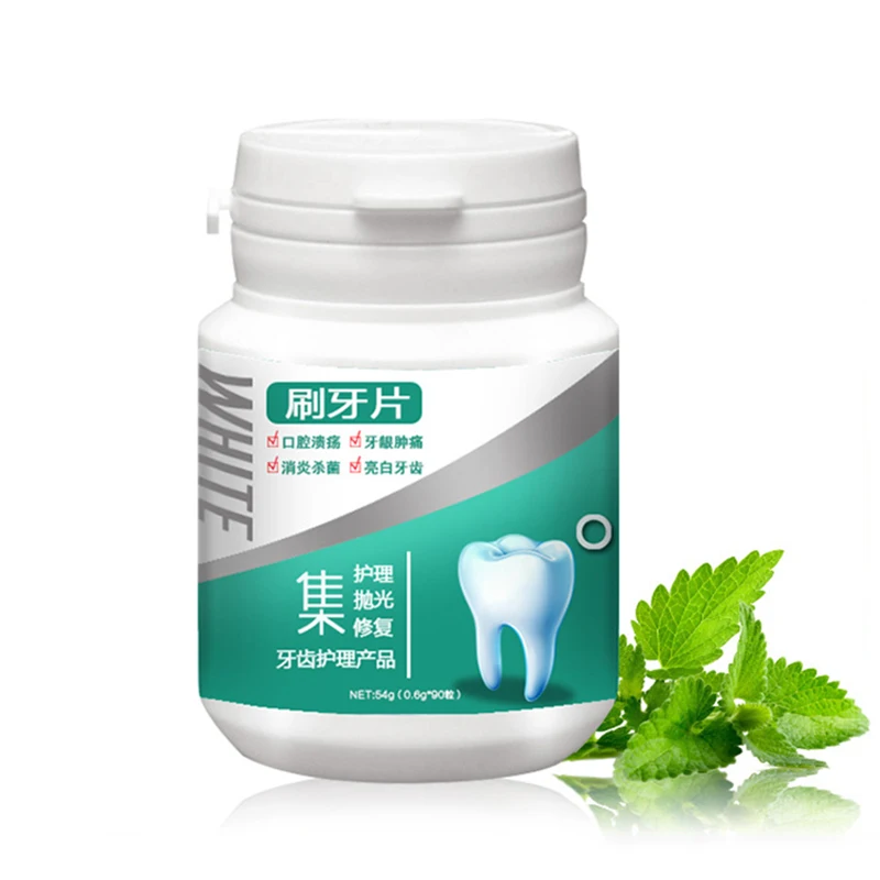 Chew Toothpaste Tablet for Teeth Whitening Remove Plaque Stains Oral