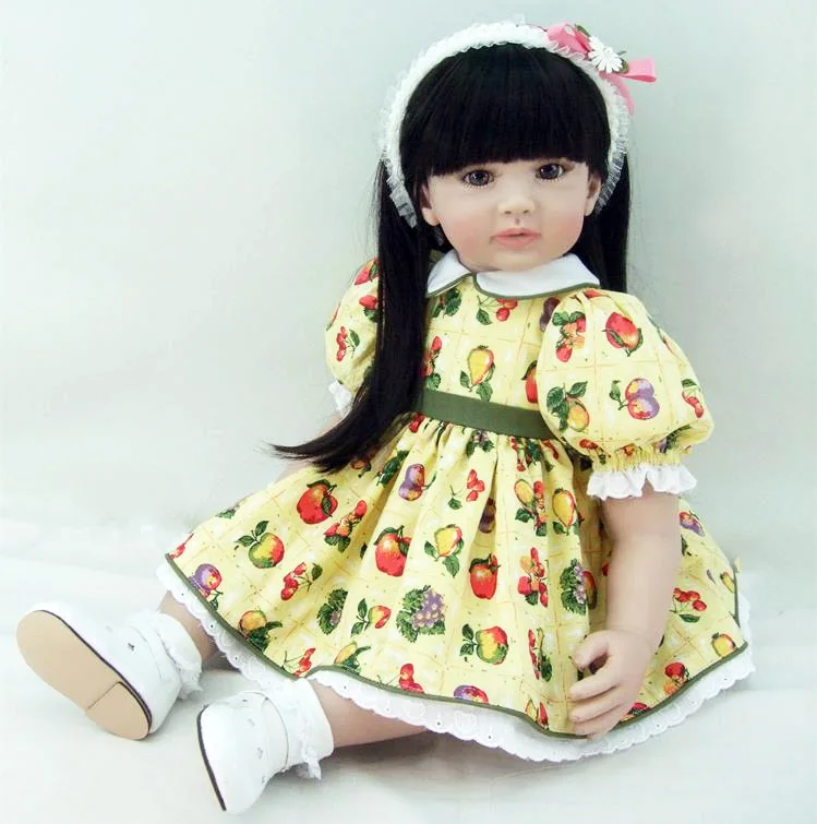 

60cm Silicone Vinyl Reborn Baby Doll Toys Lifelike 24inch Cloth Body Princess Toddler Babies Alive Bebe Doll Bedtime Toy