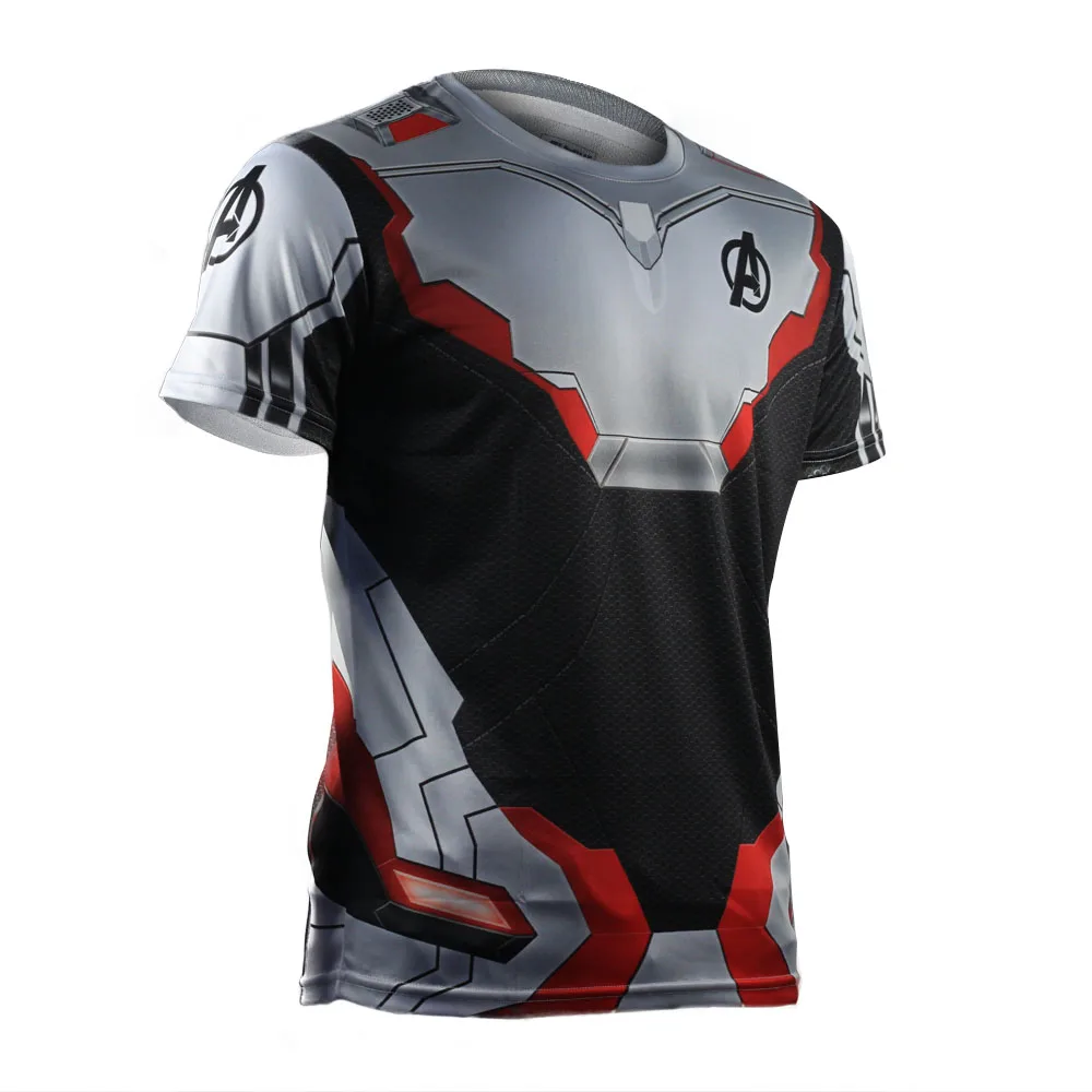 3D Avengers Endgame Realm Cosplay T-shirt Iron Man Captain Marvel Captain America Black Widow Costume Sport Tight Tees Dropship