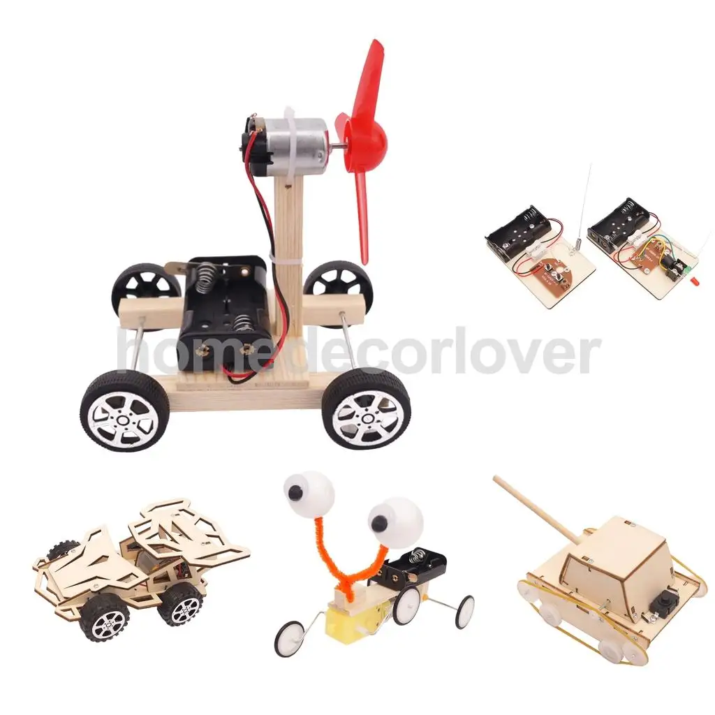  Wood Physics Science Educational Kids Children Car Tank Toy Developmental Model Kit for Early Study Interests Raises