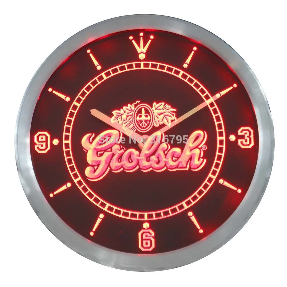 nc0002 Grolsch Beer Neon Light Signs LED Wall Clock 4