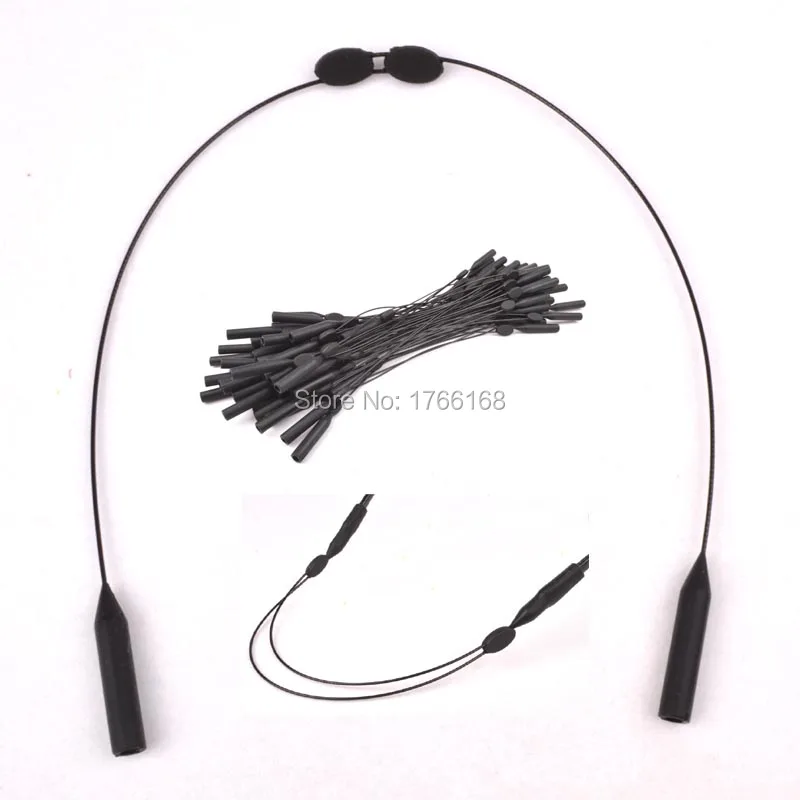 

Black Adjustable outdoor Sport Eyeglasses Sunglasses Kids Men Women Glasses holder chain steel Wire+Silicone cord String