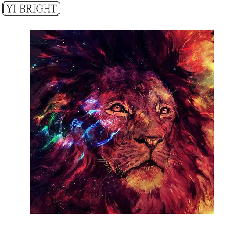 

Diamond Embroidery Animals Diamond Painting Starry Sky DIY Full Square Drill Picture Of Rhinestone Diamond Mosaic Lion XY1
