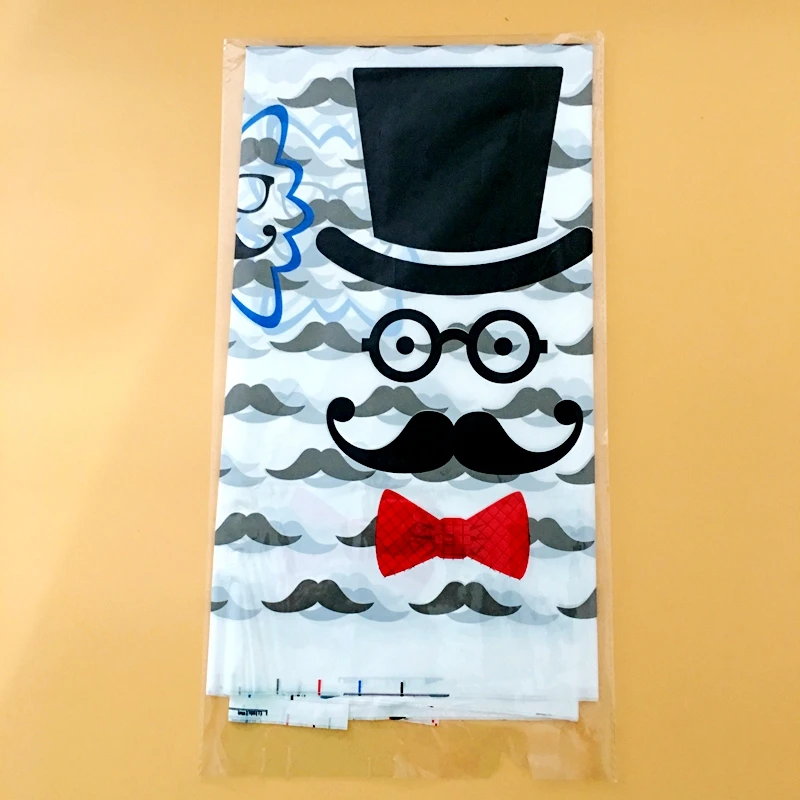 

Disposable Tablecloths Mr Ms Gentleman Beard Bow Tie Magic Hat Glasses Birthday Party Wedding Decoration Supplies Table cover