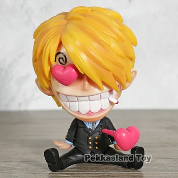 

Hot Toy Anime One Piece Action Figure Vinsmoke Sanji Pink Heart Q Version Collection Model Toys