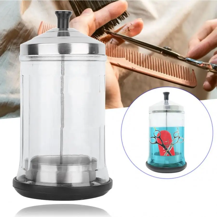 

Nail Art Hairdressing Tool Sterilizer Bottle Glass Manicure Disinfection Cup With Lid Nails Accessoires