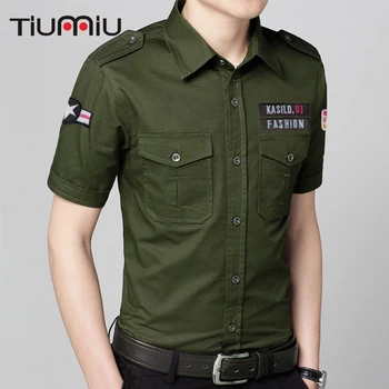 

German Uniform Pilot Shirt Male The Second World War Short Sleeve Shirt Navy Germany Complex Tactical Army Militar Multicam Ww2