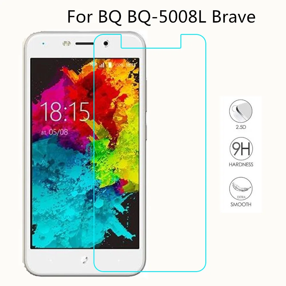 

Smartphone Tempered Glass For BQ BQ-5008L Brave 5008L 9H Explosion-Proof Protective Film Screen Protector Cover Phone