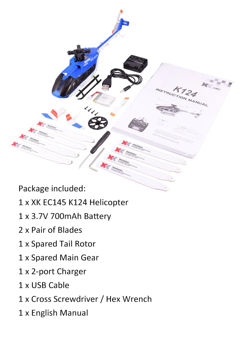 Wltoys XK EC145 K124 6CH 3D 6G система бесщеточный двигатель вертолет с передатчиком совместим с FUTABA S-FHSS BNF RTF