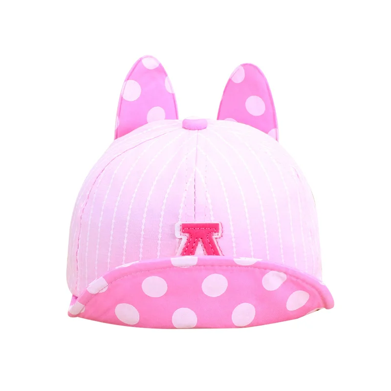 Rabbit Dot Baby Caps With Ears Cute Letter Baby Baseball Caps Boys Girls Sun Caps Striped Fashion Toddler Hat Baby Boys Clothing (7)