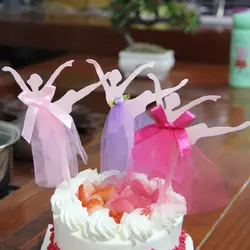 Ручной работы прекрасный розовый танцы принцесса украшения для капкейков торт товары для вечеринки, дня рожденья Свадебная вечеринка