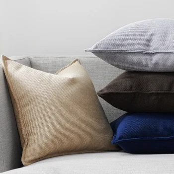 

Nordic Style 78% Cotton Cushion Cover Gray Yellow Beige Blue Piping Design Sofa Chair Pillow Case Thickened Without Stuffing