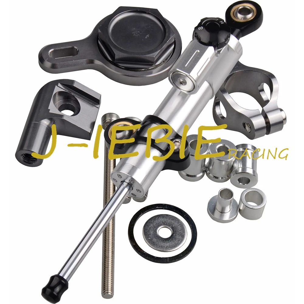 Yctze Motorcycle Damper Mounting Bracket,Aluminum Damper Mounting Bracket Steering Stabilizer Fits for R1 1998-2001 Black
