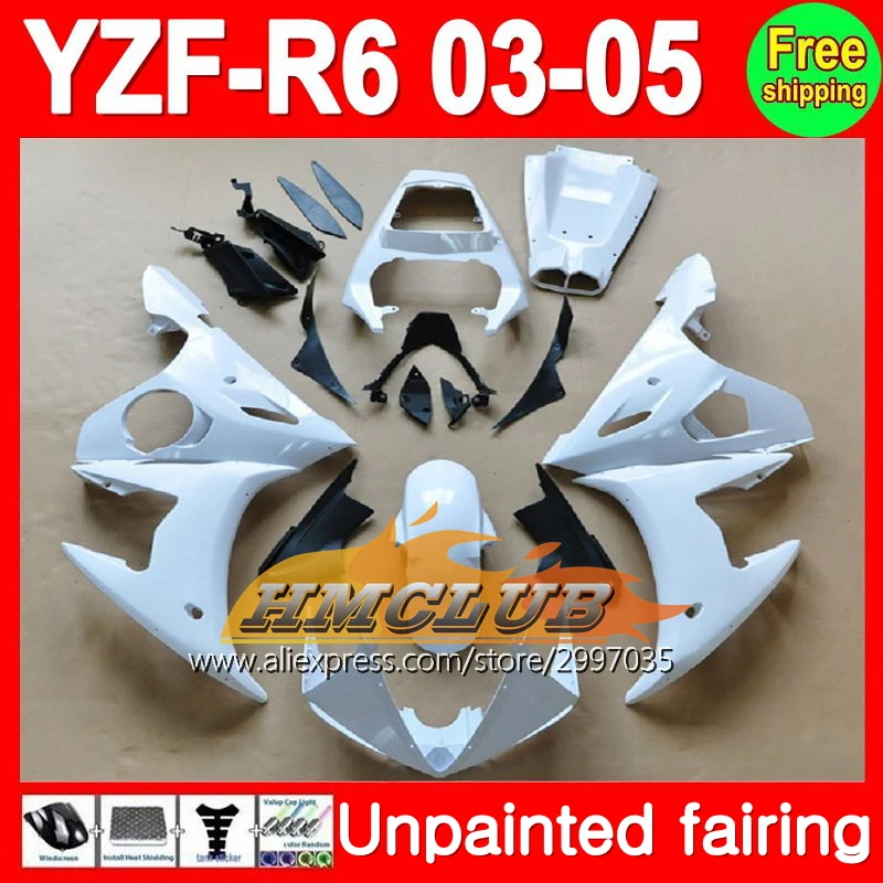 Kit de carenado completo sin pintar para YAMAHA YZF R6 03 05 YZFR6