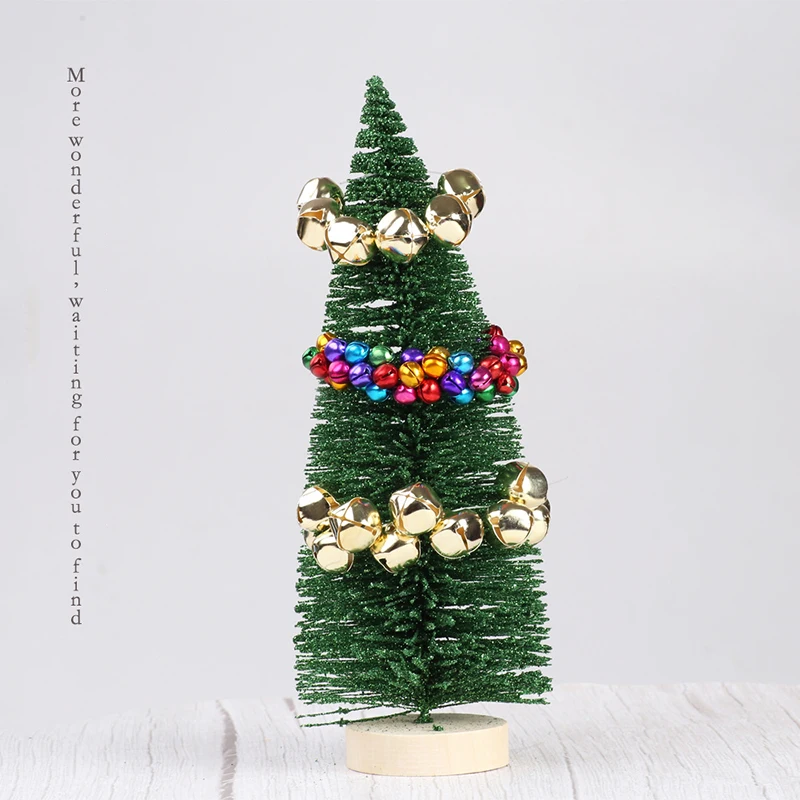 Мини 10 шт железные Золотые Серебряные Колокольчики/100 шт Jingle Bells бусины маленькие в виде праздничной рождественской елки ремесленные украшения для дома аксессуары
