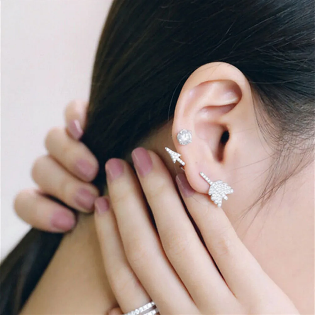 Модные серьги ювелирные изделия 1 шт Горячая Распродажа шикарный Лук Стрелка Кристалл серьги гвоздики для женщин леди девушка тренд креативный
