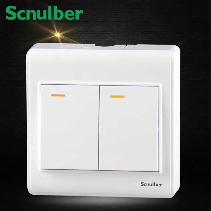 

two 2 gang one 1 way 86mm white PC flame retardance surface mount modern wall switch