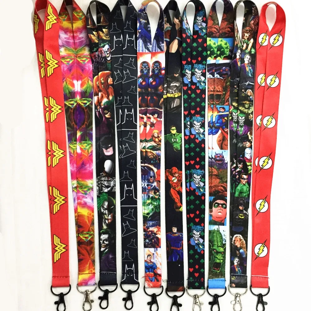 

10 pcs/lot DC Comic Newest Thanos heros lanyard ID badge card holder keychain Neck straps for mobile phone Cosplay accessories