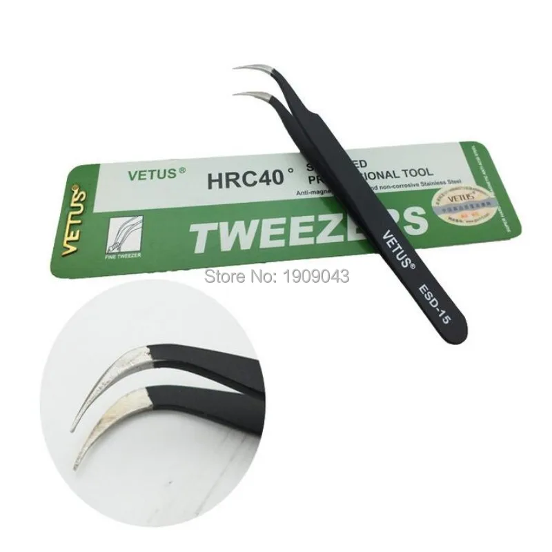 

Original Authentic Product 20pcs Vetus ESD 15 ESD-15 Anti-Static Tools Tweezers Eyelash Curler for eyelash extension