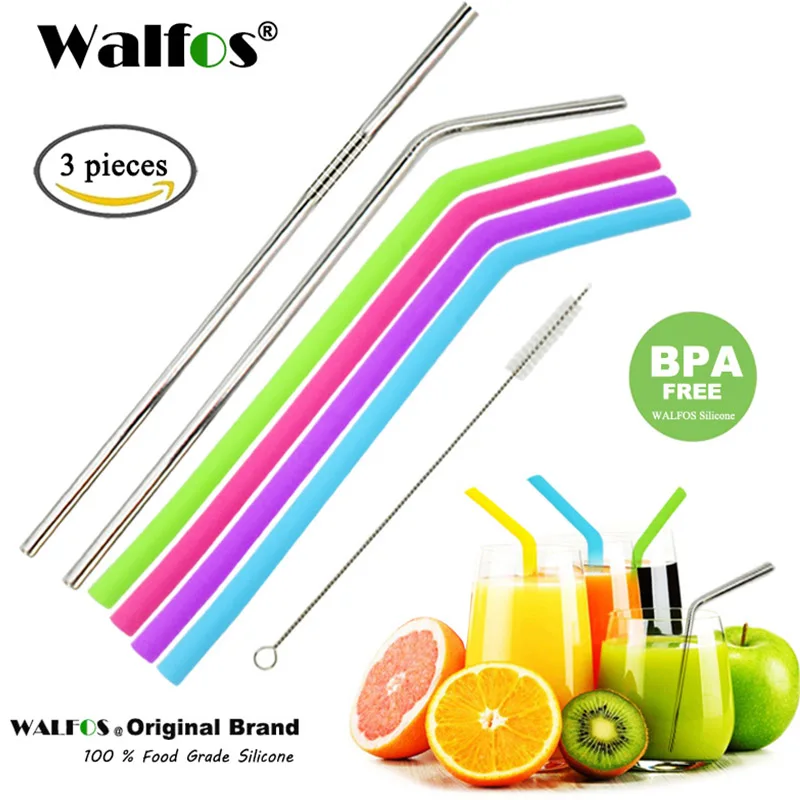 2 pieces food grade Silicone Drinking Straws Reusable Straight Straws For For Mugs 20/ 30oz With