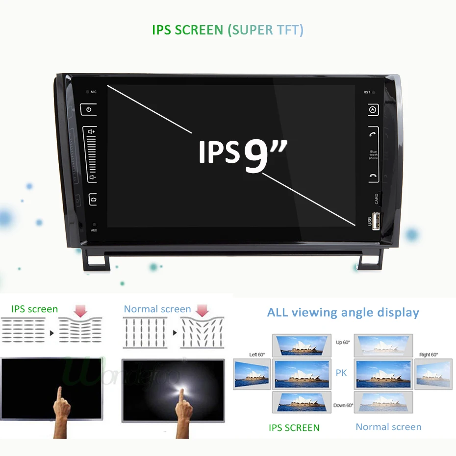 Perfect 9" IPS SCREEN Android 9.0 4G 64G 2 DIN CAR GPS For TOYOTA Sequoia Tundra NO DVD PLAYER radio stereo navigation receiver 4