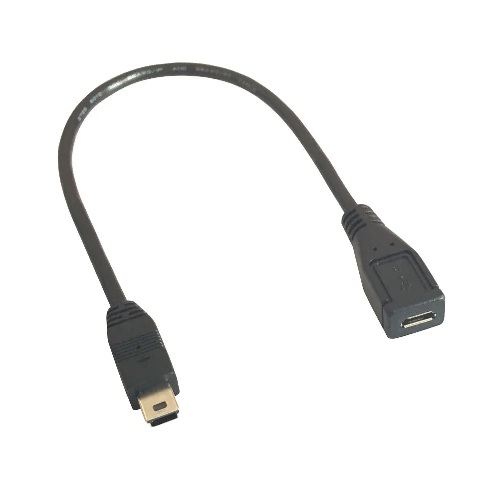 5PCS/lot Micro usb Female to Mini usb Male Adapter Cable Mini USB T