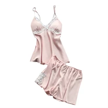 

pajamas for women sleepwear sexy Women Lace Sexy Passion Lingerie Babydoll G-StringPlus Size Nightwear 2PC Set#3