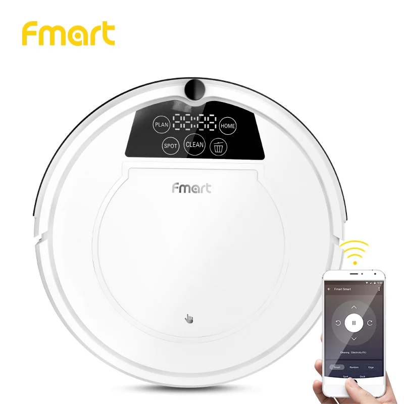 Продажа Fmart E R550W(S) Робот Пылесос Управление Смартфоном Большое Всасывание для Волосы Влажная Уборка для Деревянного Пола Автоматическая Заряда Пыл...