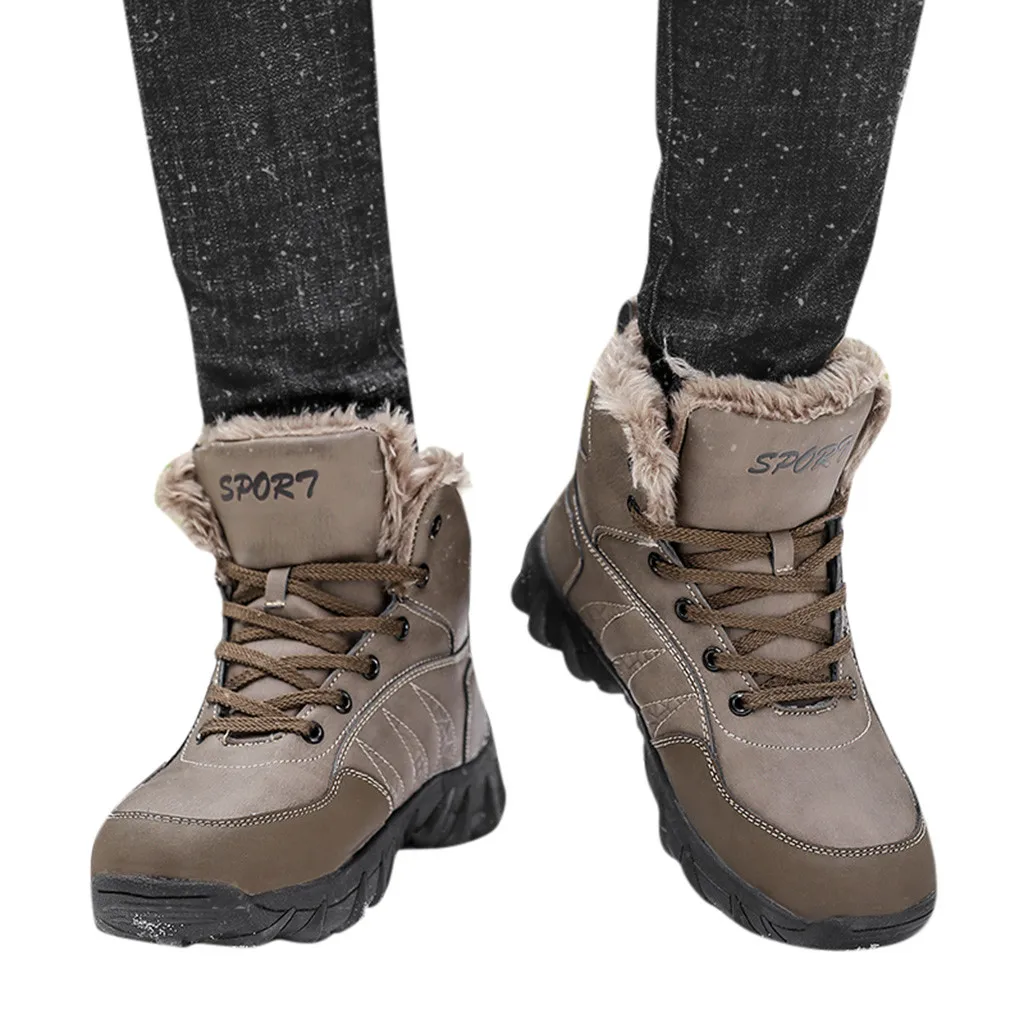 

MUQGEW winter warm flats sneaker shoes for men classics Ankle boots retro Large Size Furry Snow Boots chaussures femme 2020