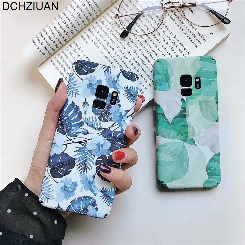 

DCHZIUAN Fashion Leaf Phone Cases For Samsung Galaxy S8 S8plus S9 Plus Note 8 9 Case For Samsung S7 Edge Case Hard Back Cover