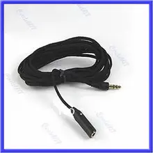 10 футов 3 м 3,5 мм папа-мама аудио стерео наушники удлинитель тканевый кабель черный