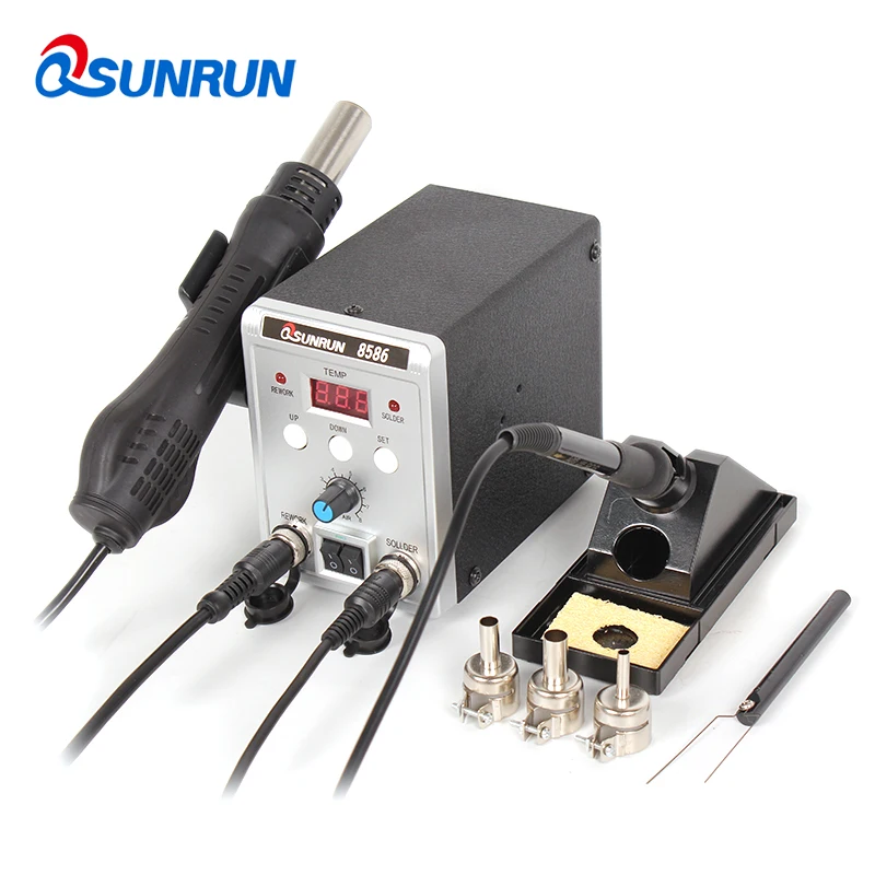 850 Hot Air Soldering Station 3-12mm BGA Nozzles Reflow Heat Air Gun Solder Kit