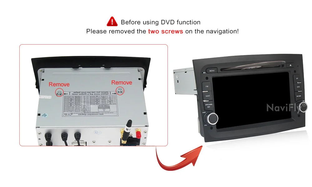Best NaviFly Din 2G+32G Android 9.1 Car DVD Radio player for Fiat Doblo 2016 2017 GPS Navigation 7708IC TDA7851 WIFI Bluetooth 10