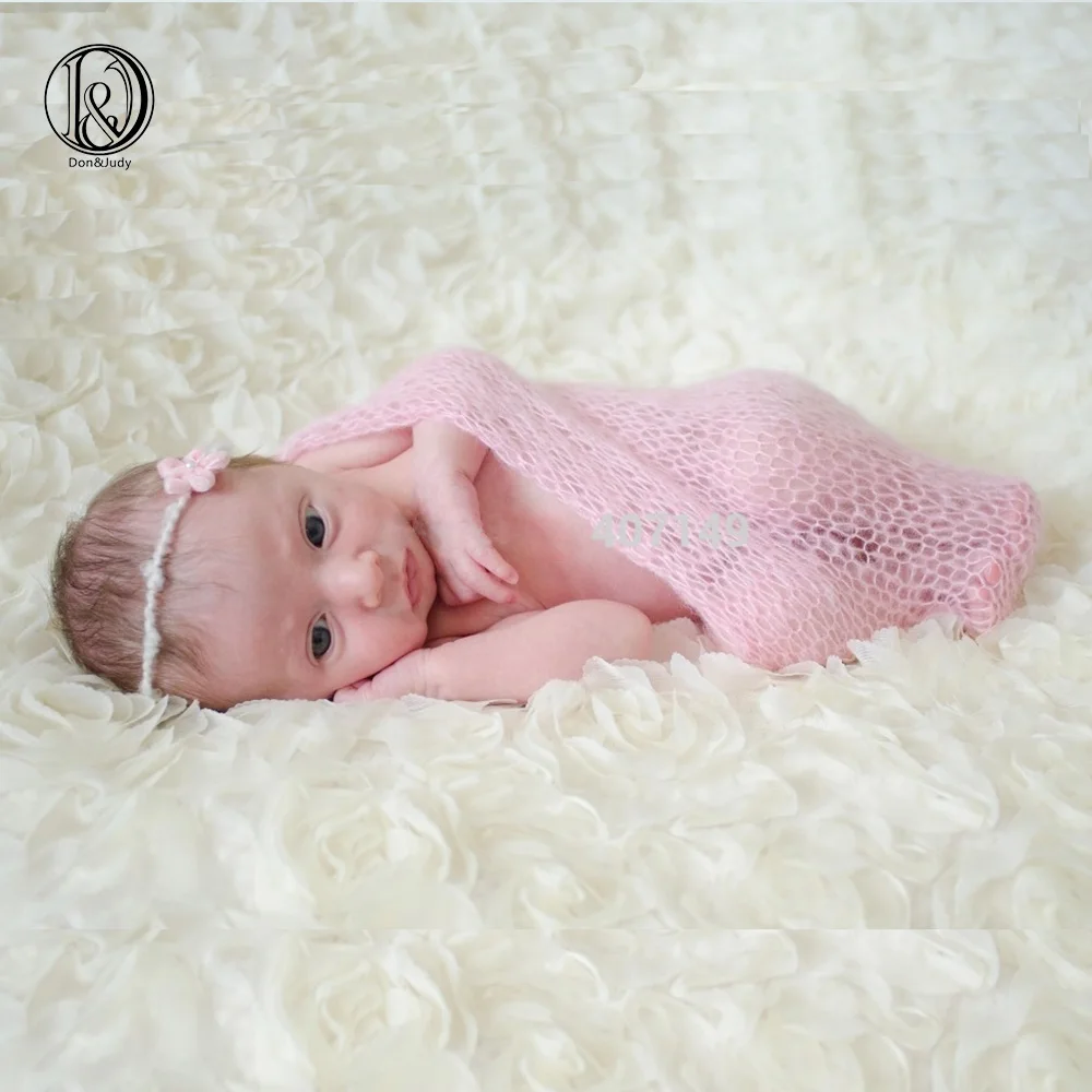 60*30cm Acrylic Stretchy Soft Mohair Baby Wraps 5PCS/Lot Mix Color Infant Photo Shooting Props Newborn Photography Accessories soft crochet stretchy real mohair newborn baby photo shoot wraps 60x30cm 2pcs lot mix color cover for infant photography props